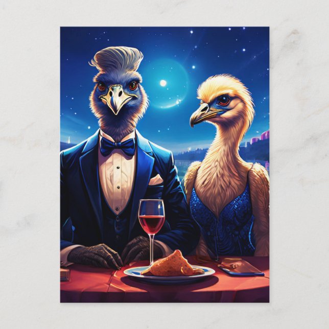 Pretty Ostrich Postcard (Front)