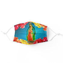 Pretty Our Lady of Guadalupe Flower soft Adult Cloth Face Mask