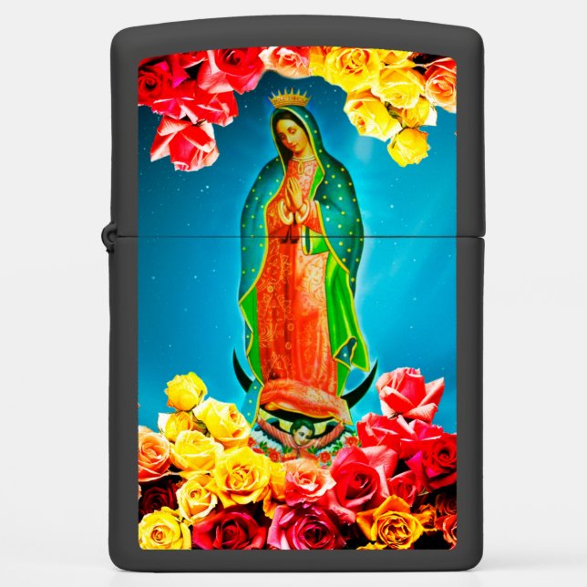 Pretty Our Lady of Guadalupe Zippo Lighter (Front)