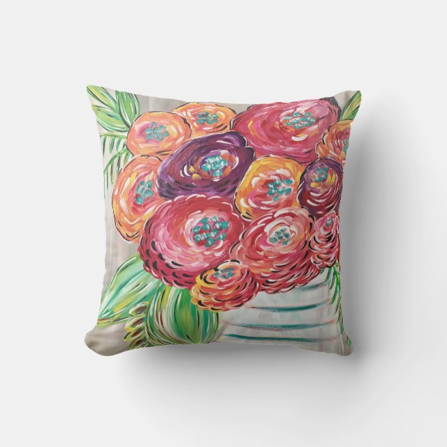 Pretty outdoor pillows, custom pillows for patio (Front)