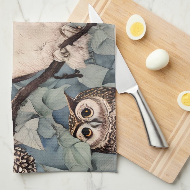Pretty Owls Kitchen Towel (Quarter Fold)