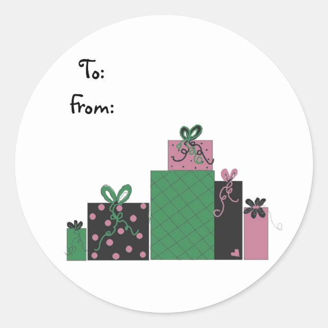 Pretty Packages Classic Round Sticker (Front)