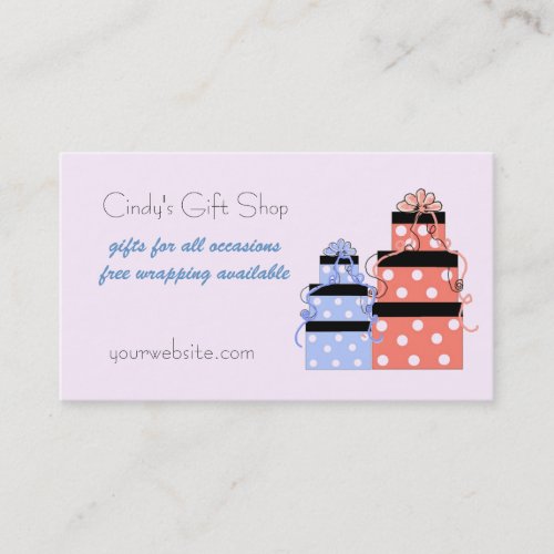 Pretty Packages Gift Shop Business Card