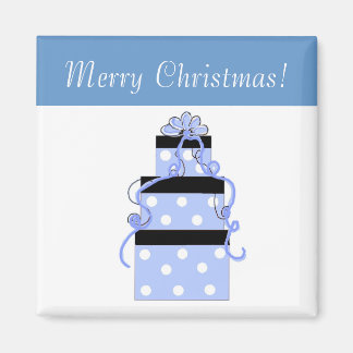 Pretty Packages with Blue and White Polka Dots Magnet