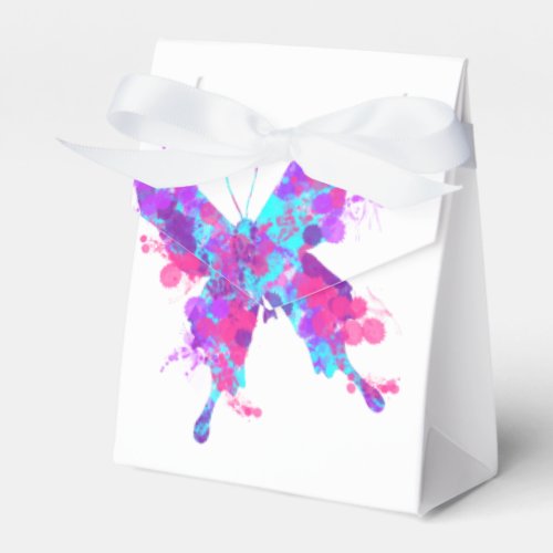 Pretty Paint Splatter Butterfly Peronalized Favor Boxes