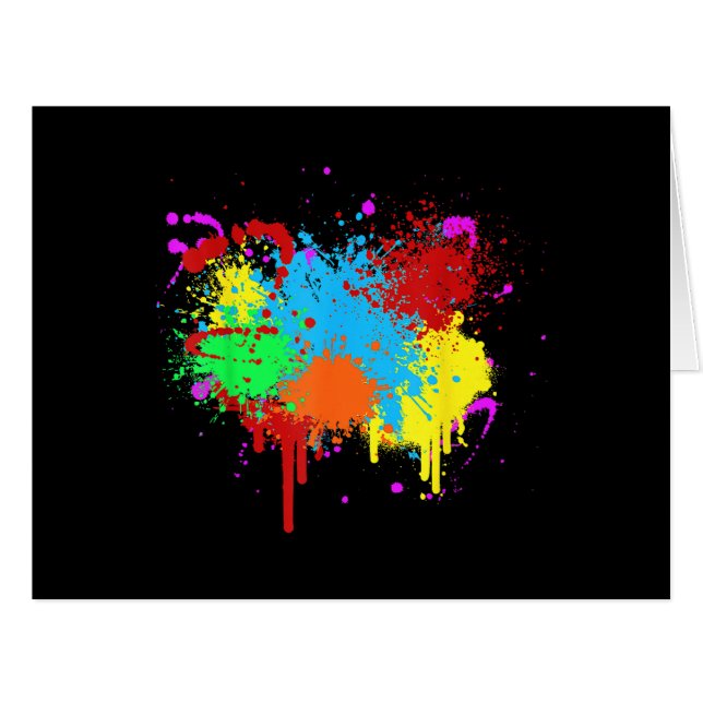 Pretty Paint Splatter Painting Abstract Art Paint  (Front Horizontal)