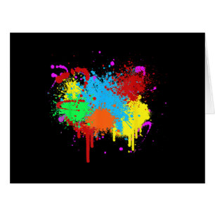 Pretty Paint Splatter Painting Abstract Art Paint Cards