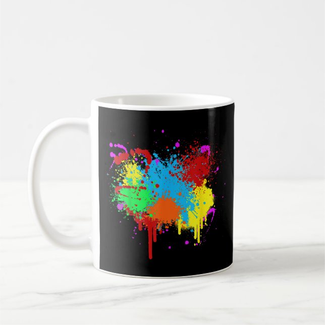 Pretty Paint Splatter Painting Abstract Art Paint  Coffee Mug (Left)