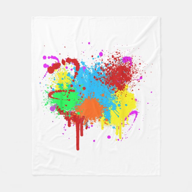 Pretty Paint Splatter Painting Abstract Art Paint  Fleece Blanket (Front)