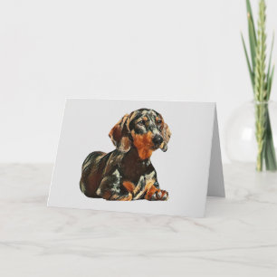 Pretty Painted Dachshund Greeting Card