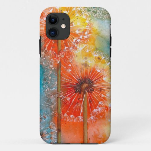 Pretty Painted Dandelion iPhone 11 Case