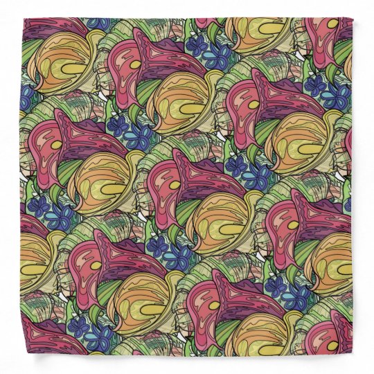 Pretty Painted Floral, Earth Tones Bandana | Zazzle.com