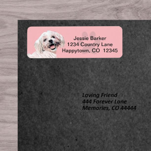 Pretty Painted Maltese Return Address Label