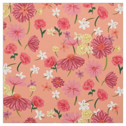 Pretty Painted Petite Flowers Fabric