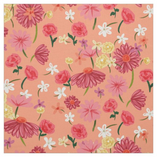 Pretty Painted Petite Flowers Fabric