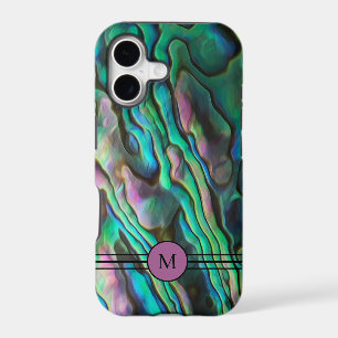 Pretty Painterly Paua Abalone Initial Phone Case