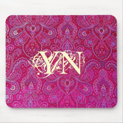 Pretty Paisely monogram Mouse Pad
