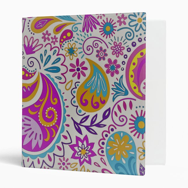 Pretty Paisley 3 Ring Binder (Front/Inside)