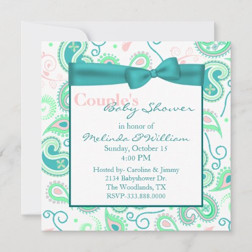 Pretty Paisley Couple's Baby Shower Invitation