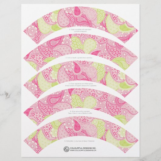 Pretty Paisley Cupcake Wrappers (Front)