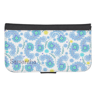 Pretty Paisley Custom Samsung S4 Wallet Case