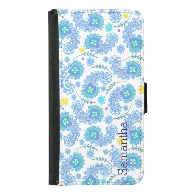 Pretty Paisley Custom Samsung S5 Wallet Case (Front)