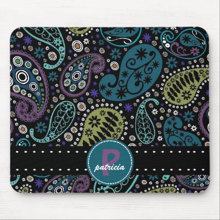 Pretty Paisley In Rich Peacock Colors Mouse Pad