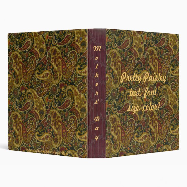 Pretty Paisley Pattern Design For MOM Avery Binder (Background)