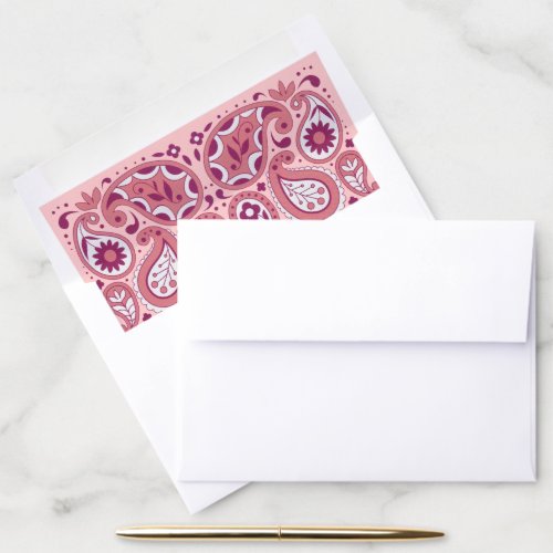 Pretty Paisley Pattern Tear Drops Daisies Pink Envelope Liner