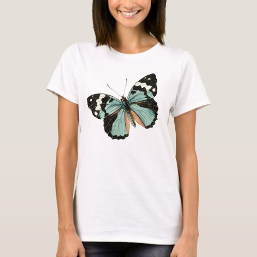 Pretty pale blue vintage  butterfly T_Shirt