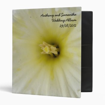 Pretty Pale Daffodil Custom Wedding Album Binder by Fallen_Angel_483 at Zazzle