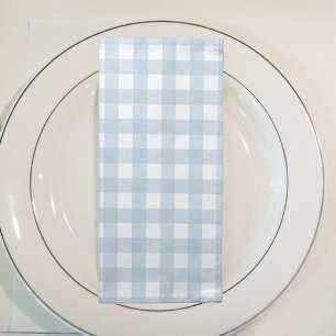 Pretty Pale Denim Blue Gingham Checked Pattern Cloth Napkin