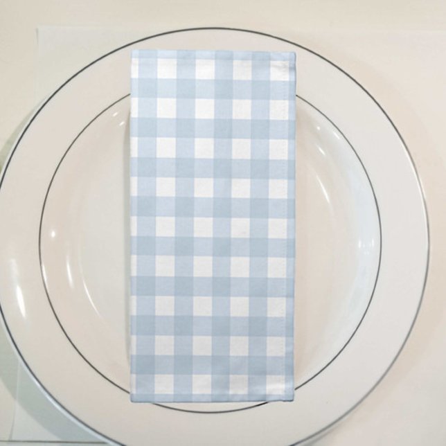 Pretty Pale Denim Blue Gingham Checked Pattern Cloth Napkin (Creator Uploaded)