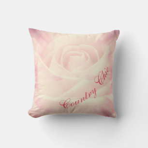 Pretty Pale Pink Roses Country Chic design Throw Pillow