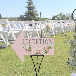 Pretty Pale Purple Pink Roses Outdoor Reception Sign