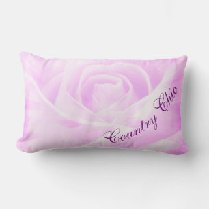 Pretty Pale Purple Roses Country Chic design Lumbar Pillow