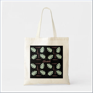 Pretty Palm Sage Green & Rose Pink Tote Bag