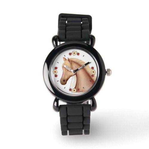 Pretty Palomino Horse Watch with Glitter Strap