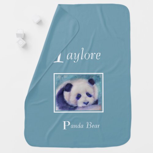 Pretty Panda Bear Baby Blanket