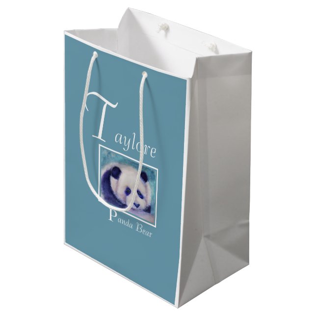 Pretty Panda Bear Medium Gift Bag (Front Angled)