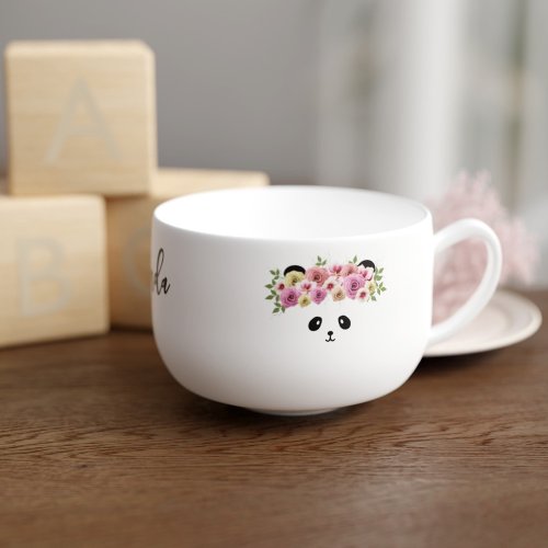 Pretty Panda Bear Personalized Soup Mug