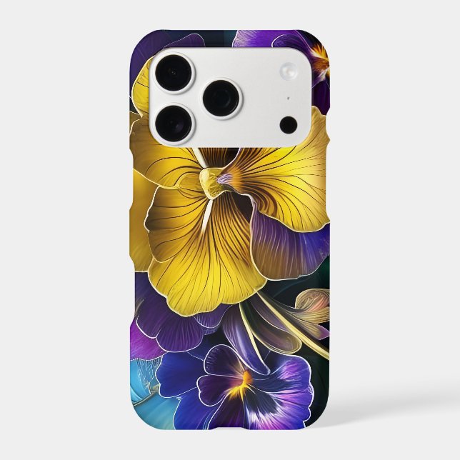 Pretty pansies art iphone case (Back)