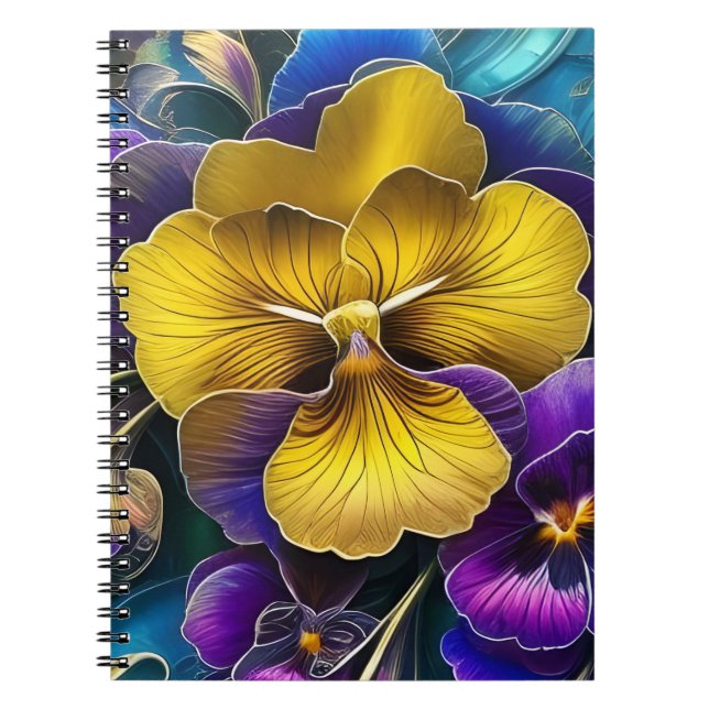 Pretty pansies art notebook (Front)