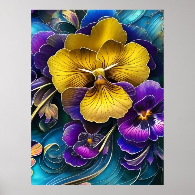 Pretty pansies art poster (Front)