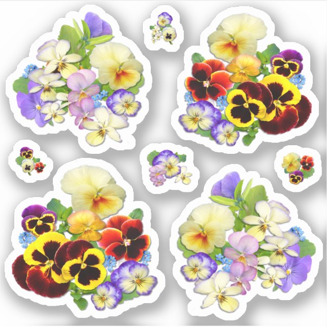 Pretty Pansies Contour Sticker (Front)