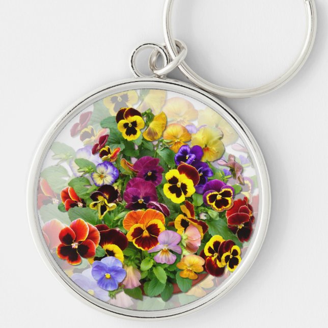 Pretty Pansies Keychain (Front)