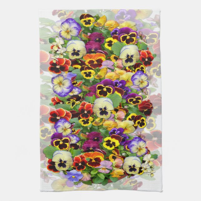 Pretty Pansies Kitchen Towel (Vertical)