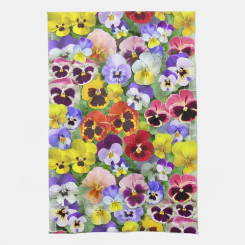 Pretty Pansies Kitchen Towel