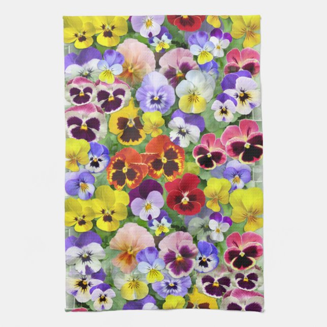 Pretty Pansies Kitchen Towel (Vertical)