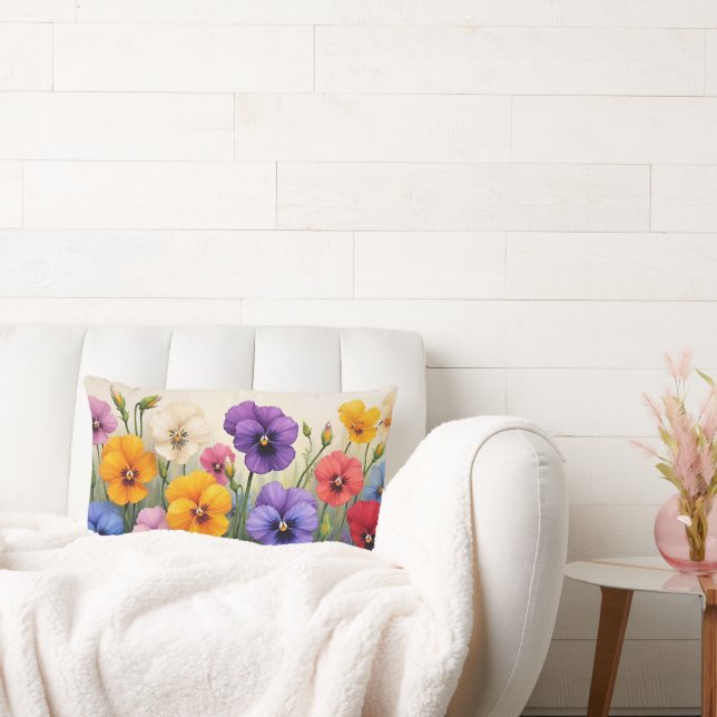 Pretty Pansies Lumbar Pillow (Couch)